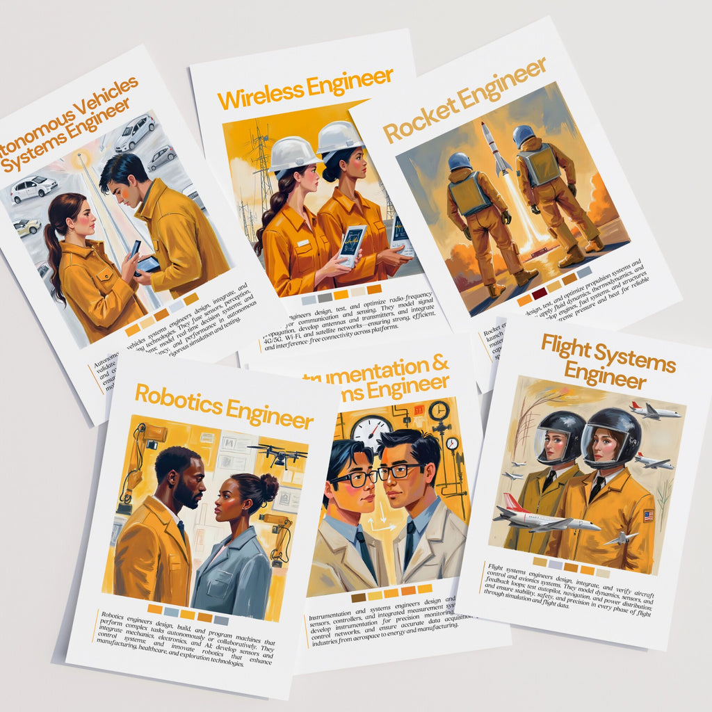 Printable STEM careers mega bundle with 250+ posters for science, technology, engineering, and math classroom decor, bulletin boards, and career exploration.