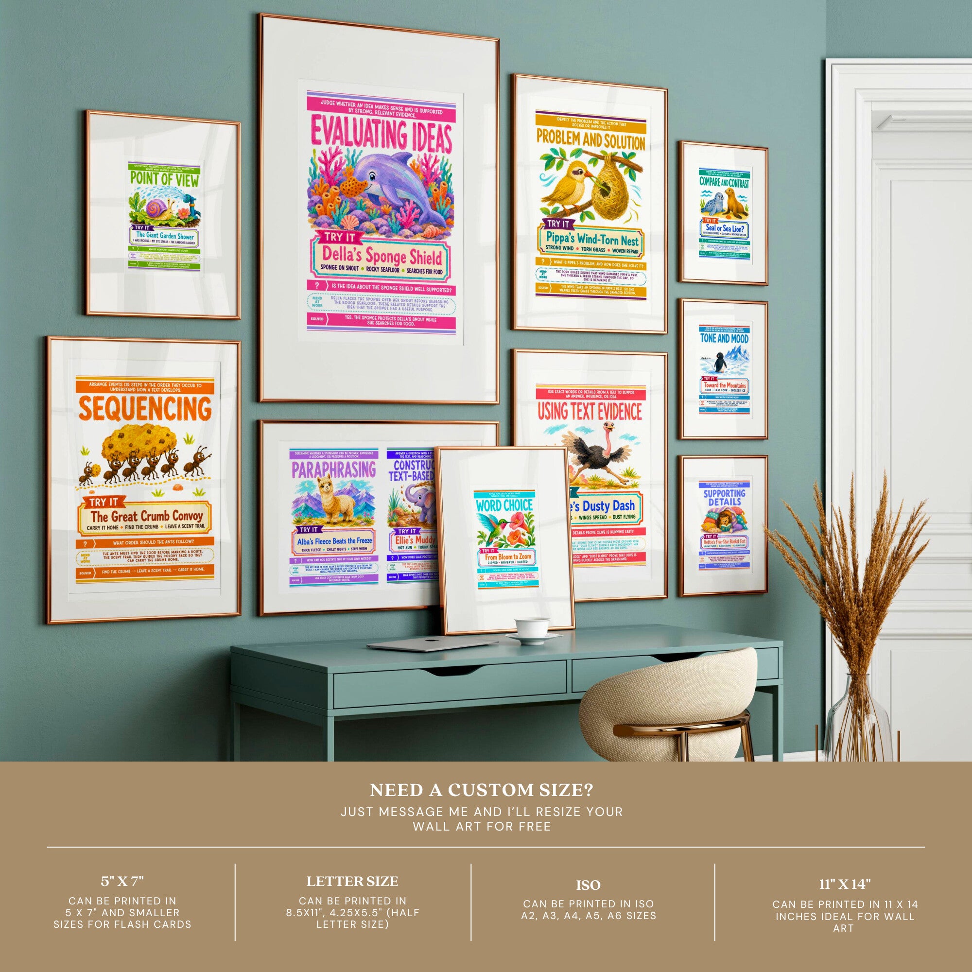 Reading Comprehension Skills Posters Set of 30, ELA Classroom | Digital Download