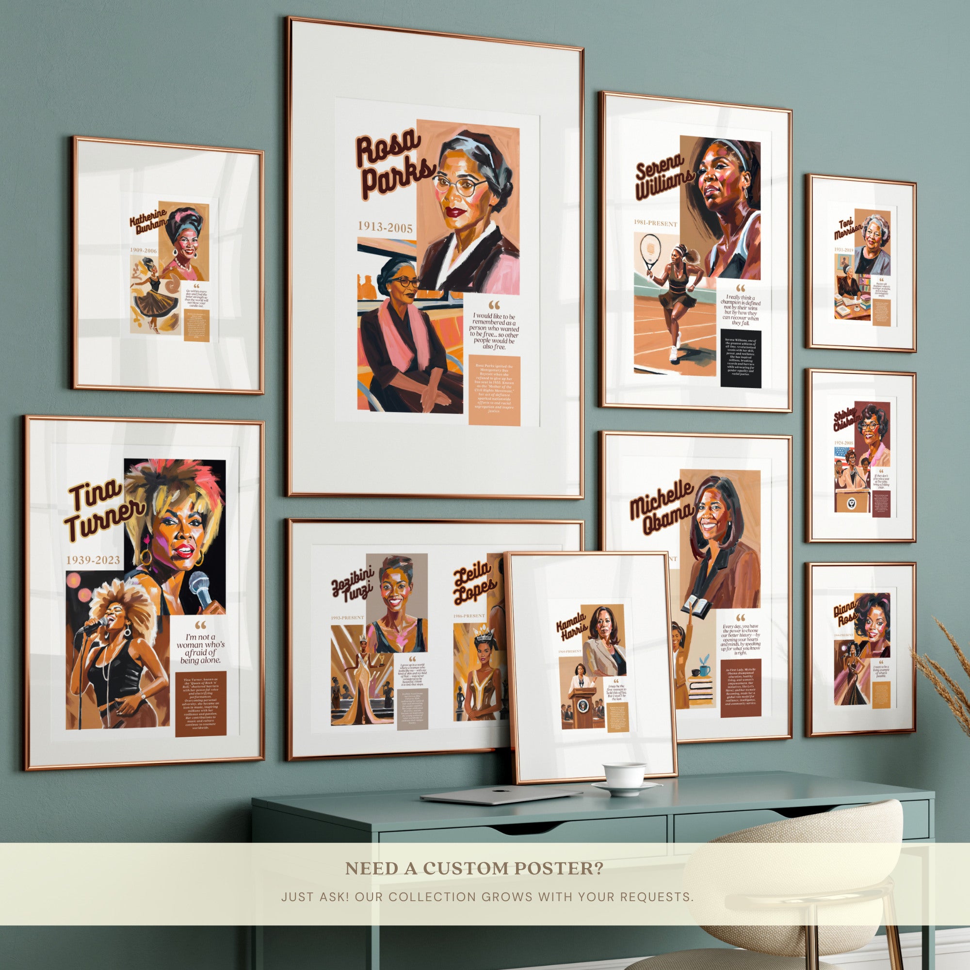 Printable Black History Month poster set of 85 featuring African American and African heritage icons, famous quotes, classroom decor, and bulletin boards.
