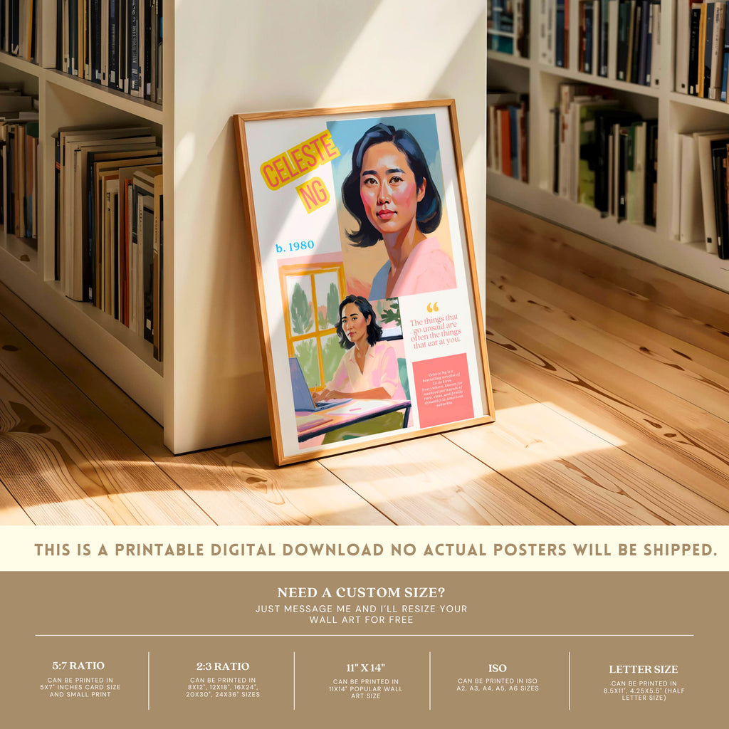 Printable AAPI Heritage Month poster set of 50 featuring Asian American and Pacific Islander icons for classroom decor and bulletin boards.