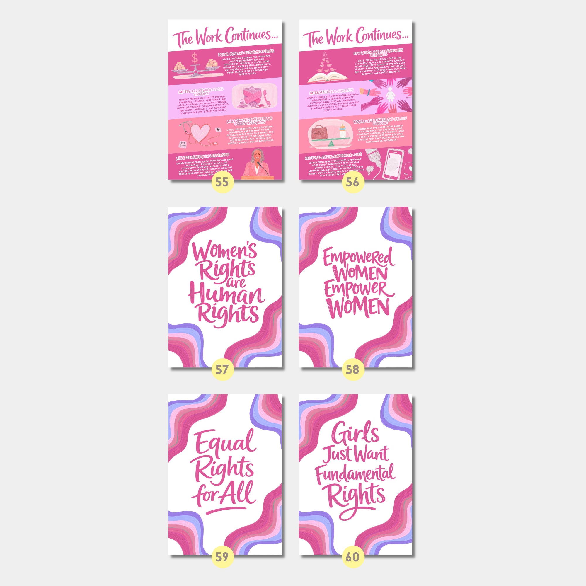 Printable Women’s History Month infographics and educational posters set of 100 for International Women’s Day, March bulletin boards, classroom decor, and displays.