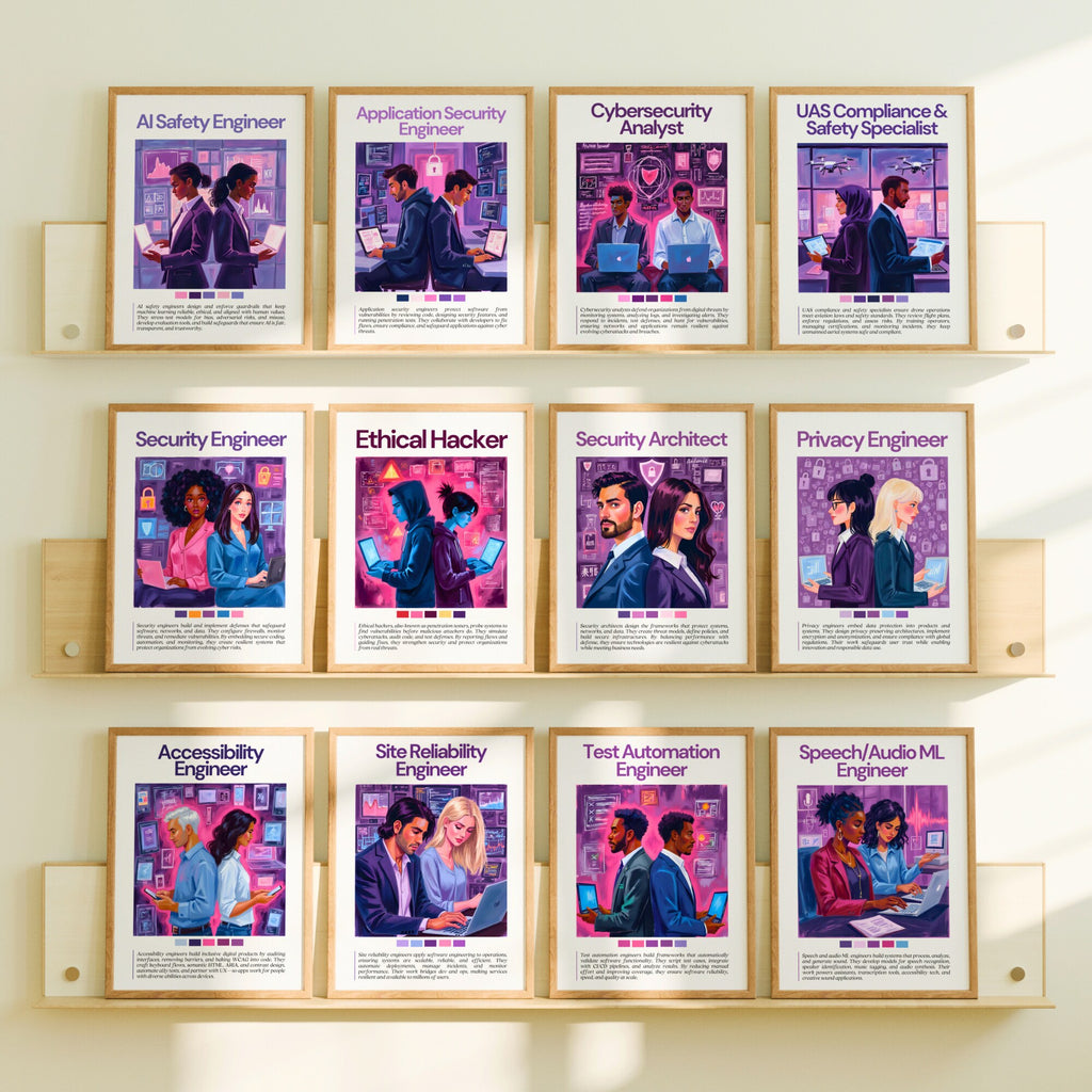 Printable STEM careers mega bundle with 250+ posters for science, technology, engineering, and math classroom decor, bulletin boards, and career exploration.