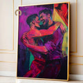 Printable gay couple wall art in a queer eclectic neon style for Pride Month decor, LGBTQIA+ spaces, gallery walls, and inclusive home decor.