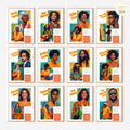 Printable Caribbean-American Heritage Month poster set of 30 featuring history icons for June bulletin boards, classroom decor, and displays.