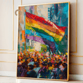 Printable Pride Month wall art featuring LGBTQIA+ history themes for inclusive classroom decor, bulletin boards, and Pride March displays.