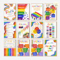 Printable Pride Month poster set of 25 for LGBTQIA+ history, inclusive classroom decor, SOGIE bulletin boards, and awareness displays.