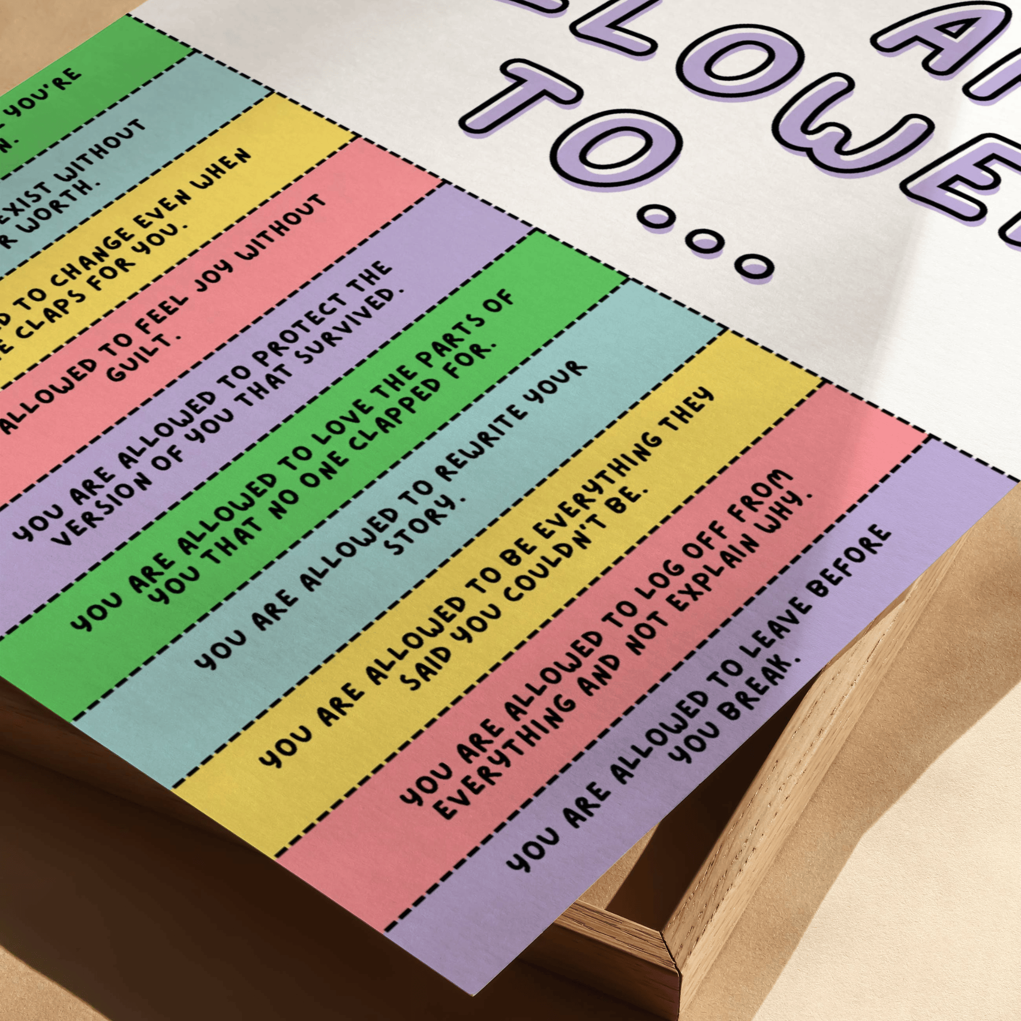 Printable Mental Health Awareness Month poster set of 50 with takeaway quotes for classroom, office, wellness bulletin boards, and decor.