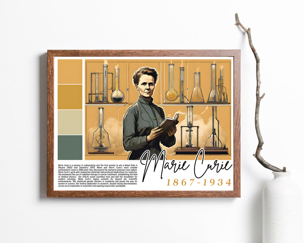 Printable Women in Science poster set of 25 featuring trailblazing women, quotes, and achievements. Perfect for STEM classrooms and bulletin boards.
