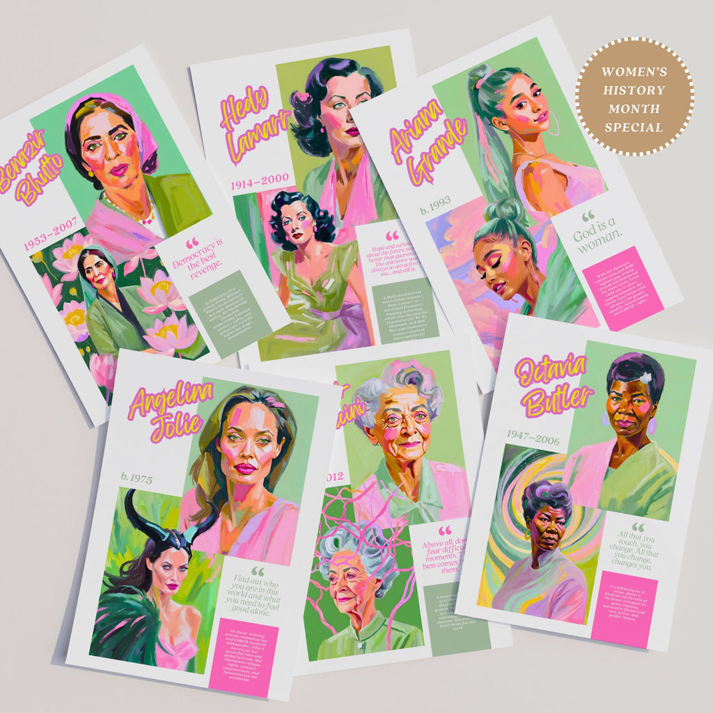 Printable Women’s History Month poster mega bundle with 200+ iconic women posters for classroom decor, bulletin boards, history lessons, and displays.