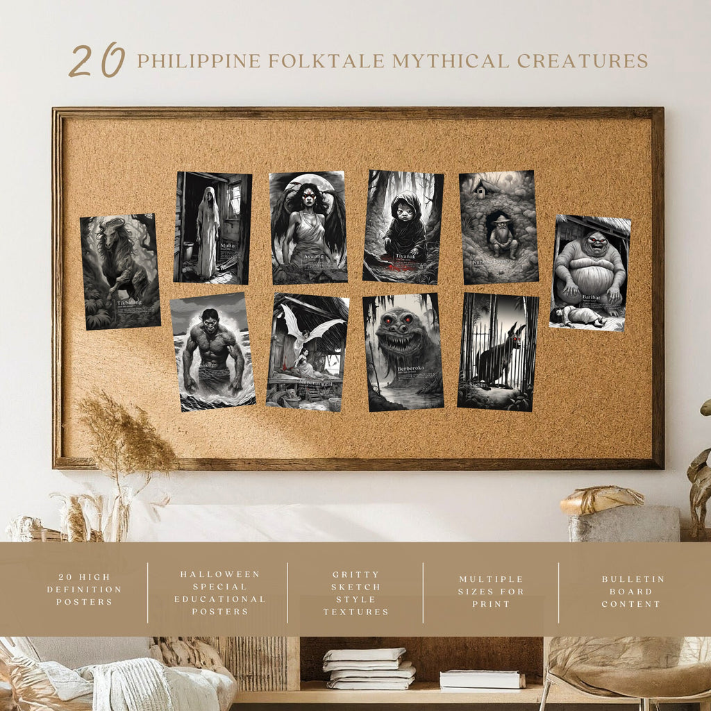 Philippine Mythological Creatures Posters Set of 20, Halloween | Digital Download