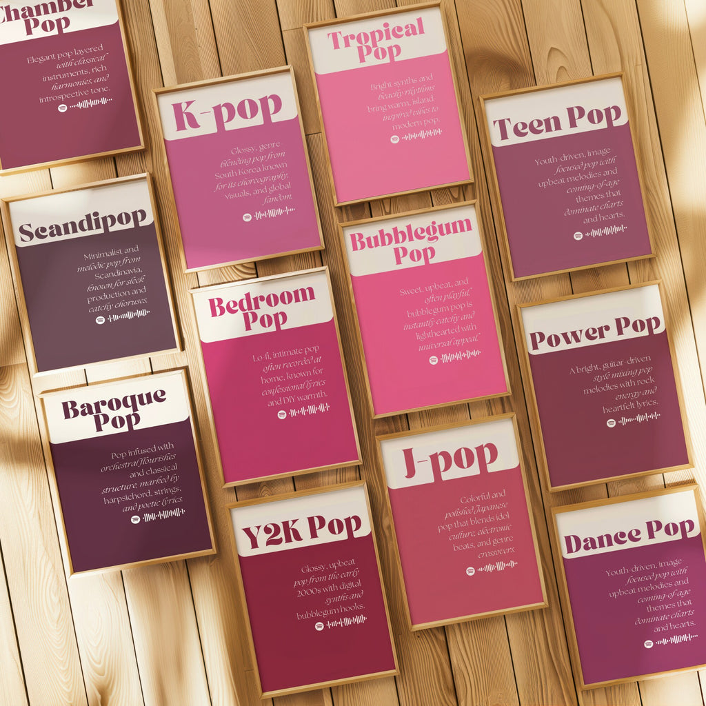 Printable music genres mega bundle with 600 posters for music classroom decor, studio displays, gallery walls, and educational bulletin boards.