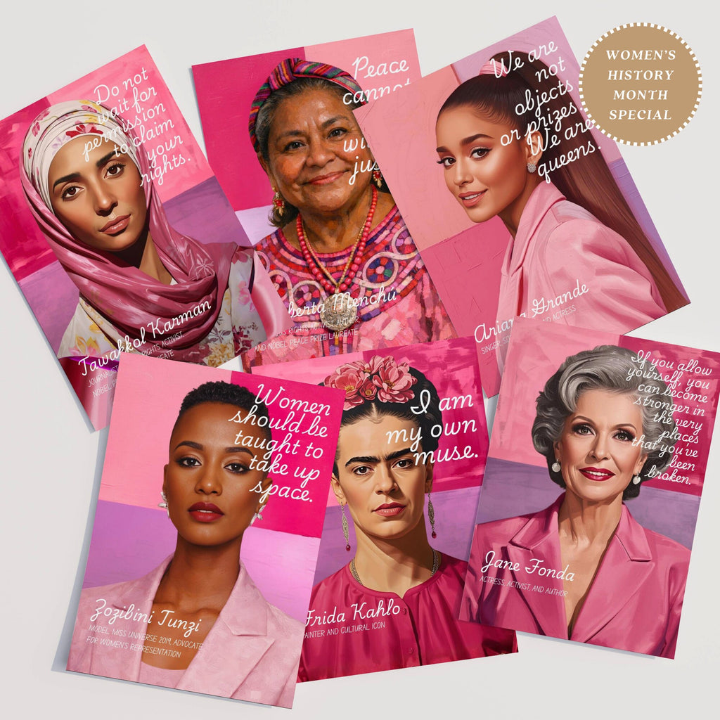 Printable Women’s History Month mega bundle with 250 iconic women posters, inspirational quotes, and classroom decor for March bulletin boards.