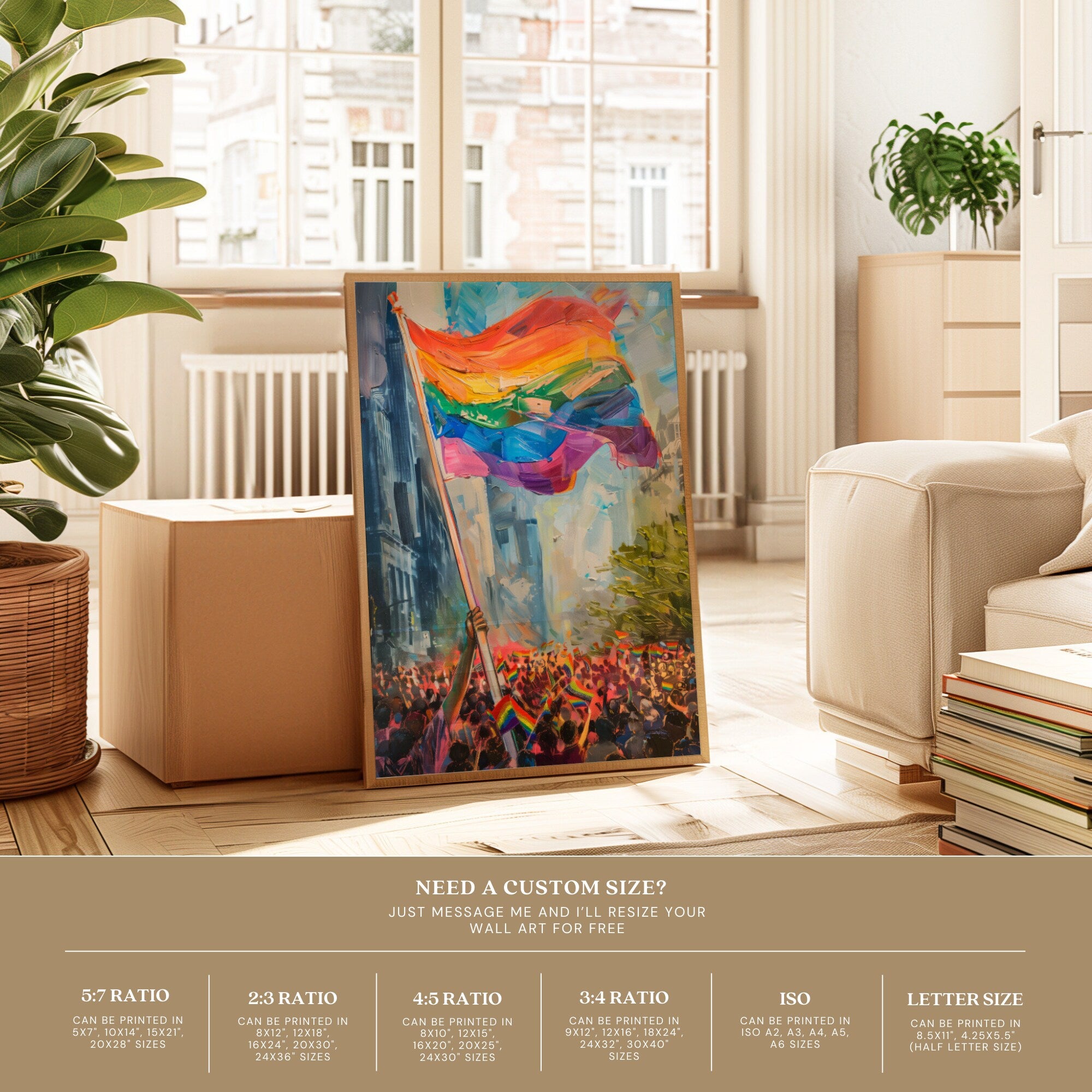 Printable Pride Month wall art featuring LGBTQIA+ history themes for inclusive classroom decor, bulletin boards, and Pride March displays.