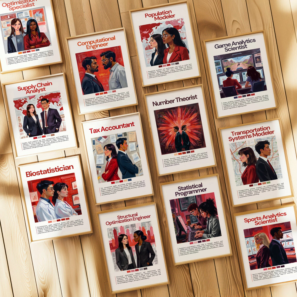 Printable STEM careers mega bundle with 250+ posters for science, technology, engineering, and math classroom decor, bulletin boards, and career exploration.