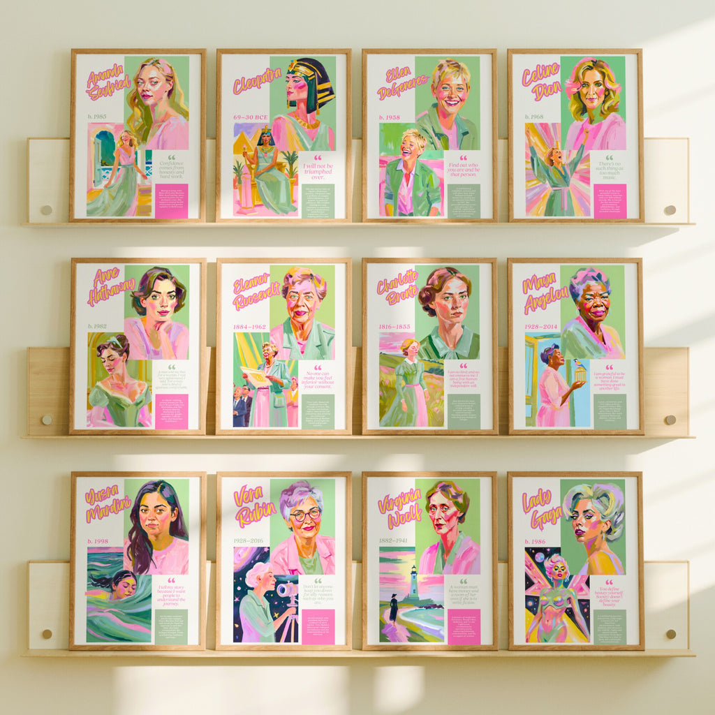 Printable Women’s History Month poster mega bundle with 200+ iconic women posters for classroom decor, bulletin boards, history lessons, and displays.