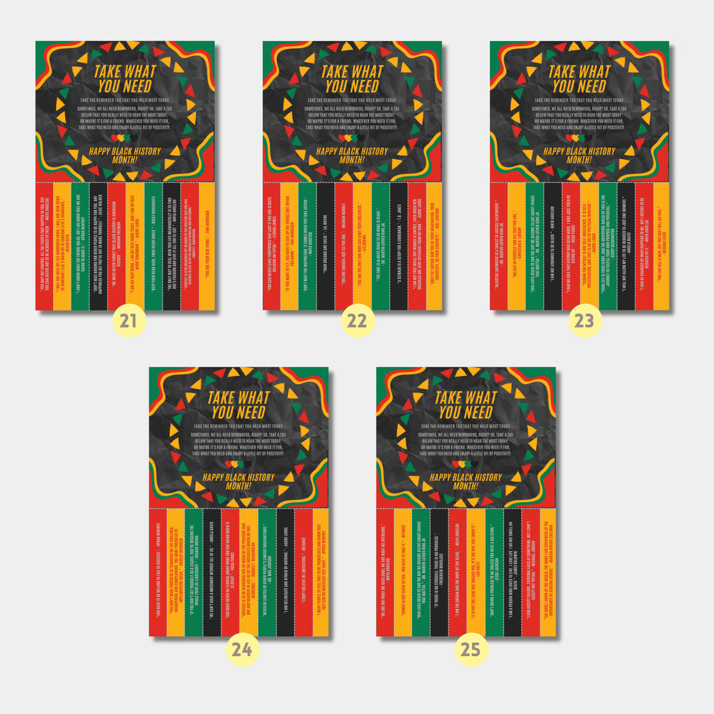 Printable Black History Month poster set of 30 featuring African American and African heritage icons for classroom decor and bulletin boards.