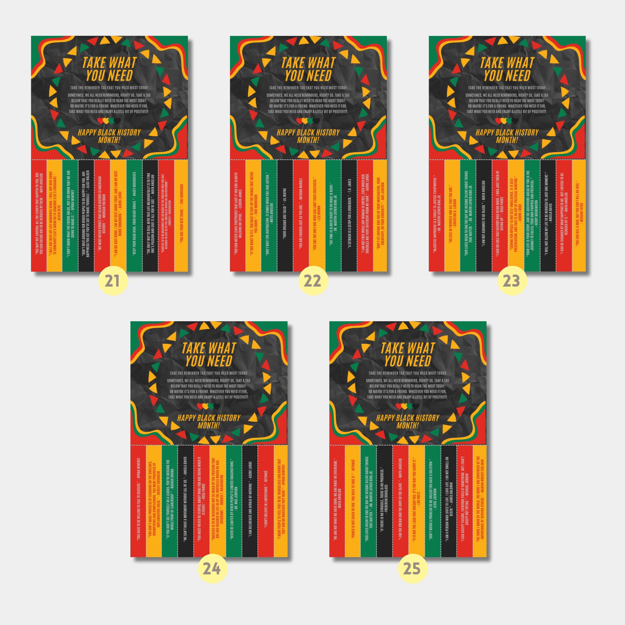 Printable Black History Month poster set of 30 featuring African American and African heritage icons for classroom decor and bulletin boards.