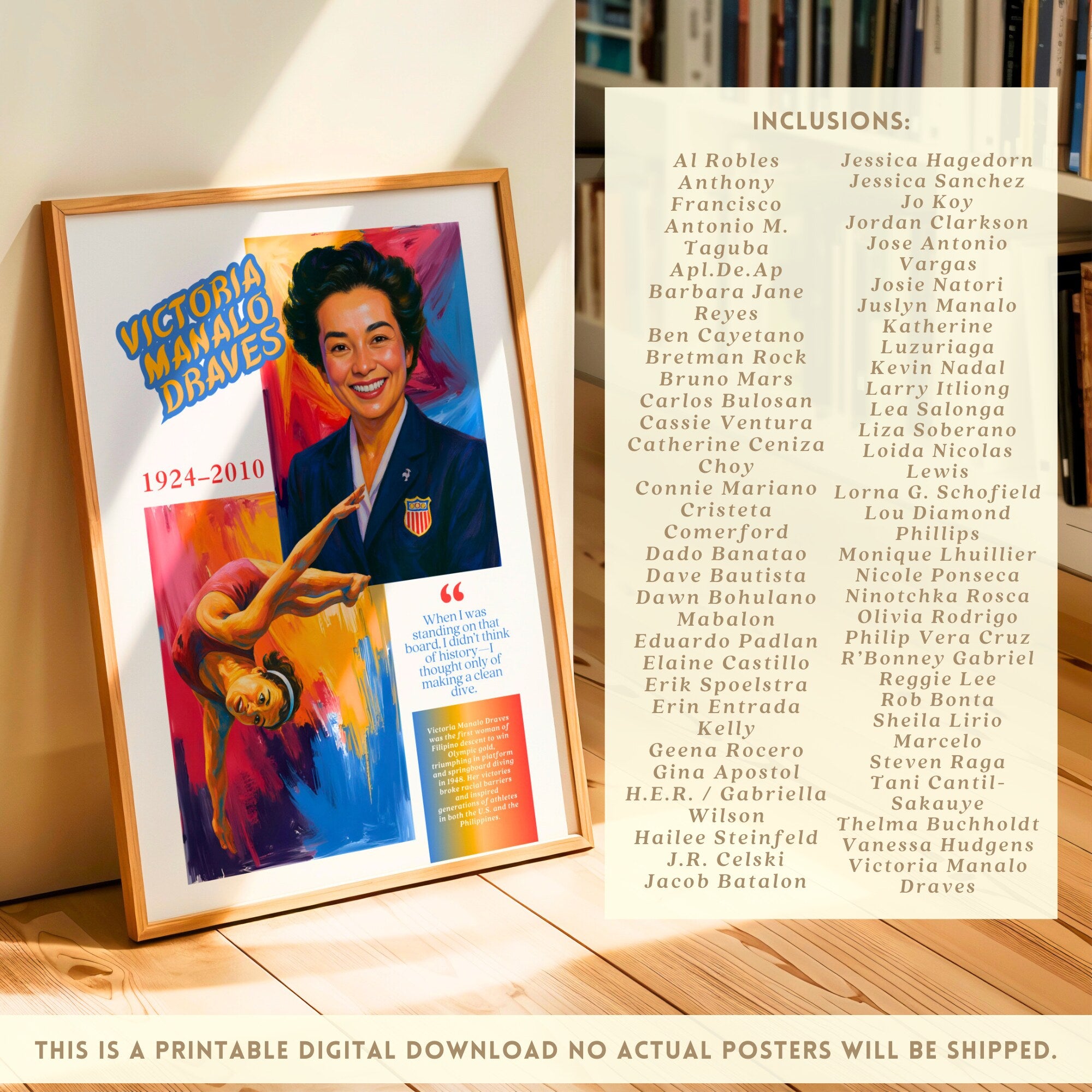 Printable Filipino American History Month poster set of 50 for October bulletin boards, classroom decor, history lessons, and cultural displays.