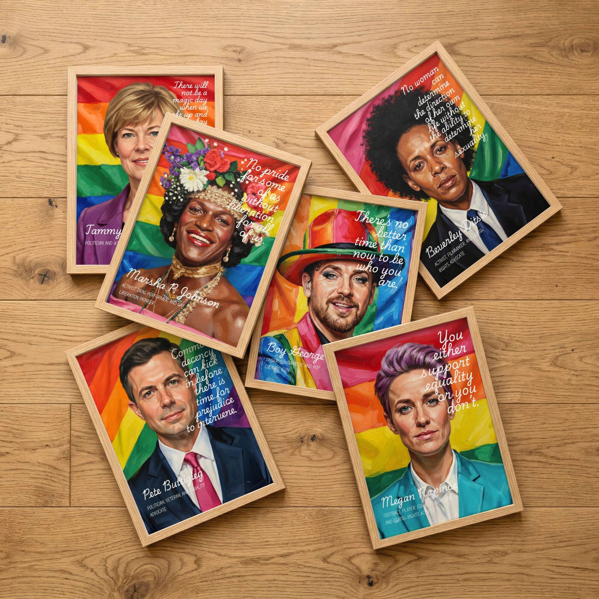 Printable Pride Month quotes poster set of 100 for LGBTQIA+ history, rainbow classroom decor, June bulletin boards, and inclusive displays.