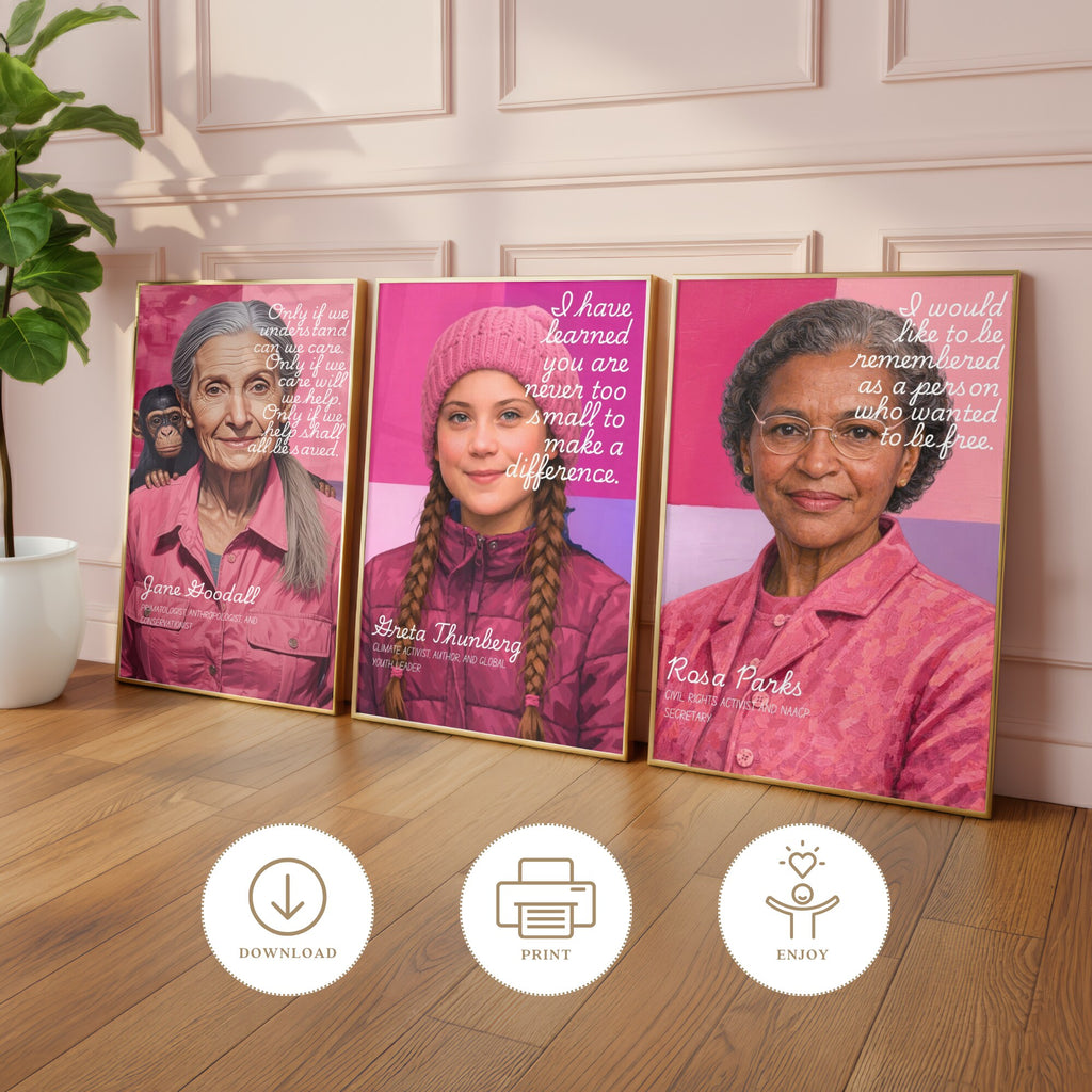 Printable Women’s History Month mega bundle with 250 iconic women posters, inspirational quotes, and classroom decor for March bulletin boards.