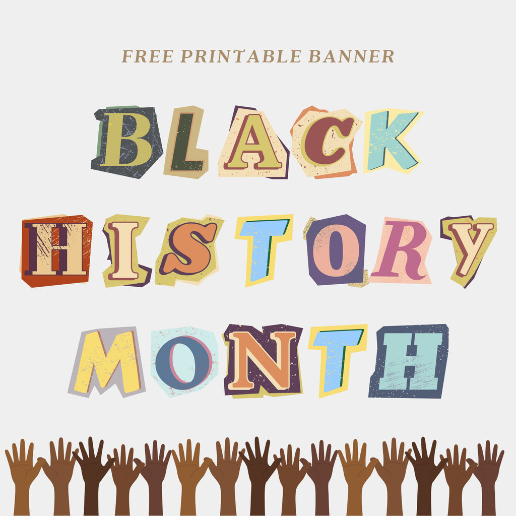 Printable Black History Month poster set of 85 featuring African American and African heritage icons, famous quotes, classroom decor, and bulletin boards.