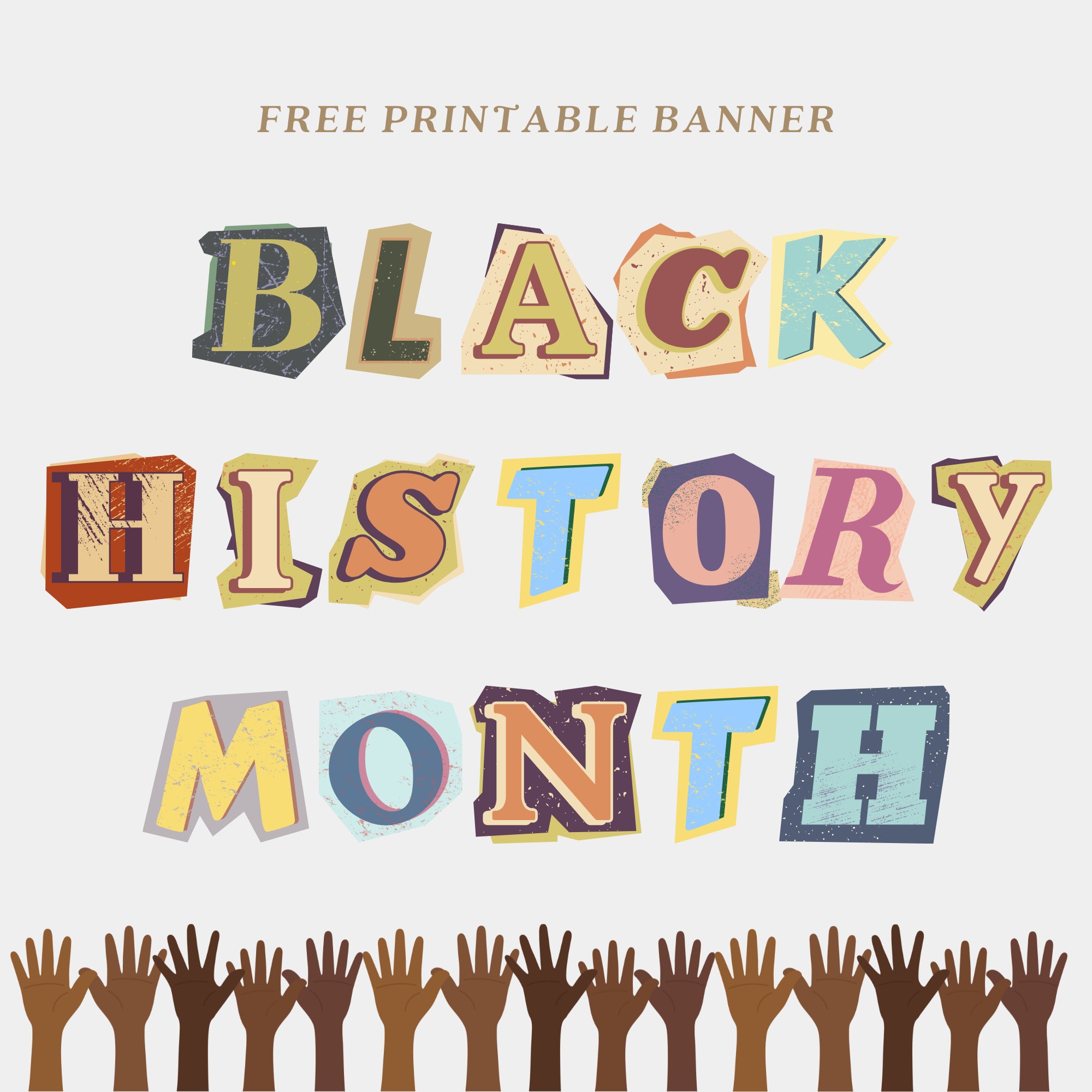 Printable Black History Month poster set of 85 featuring African American and African heritage icons, famous quotes, classroom decor, and bulletin boards.