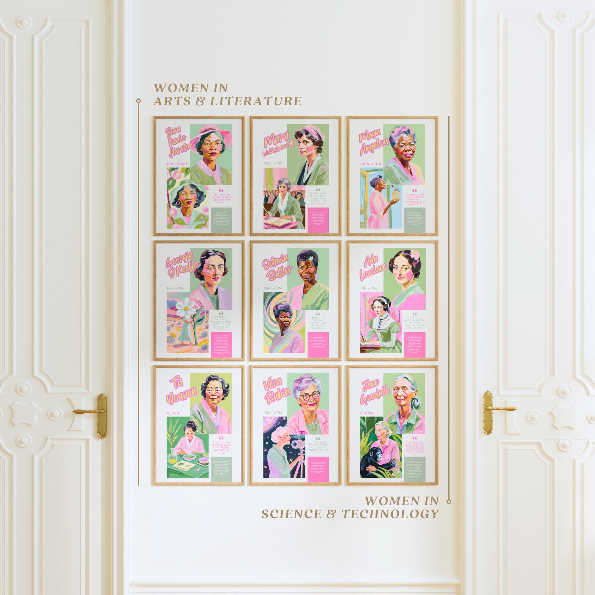 Printable Women’s History Month poster mega bundle with 200+ iconic women posters for classroom decor, bulletin boards, history lessons, and displays.