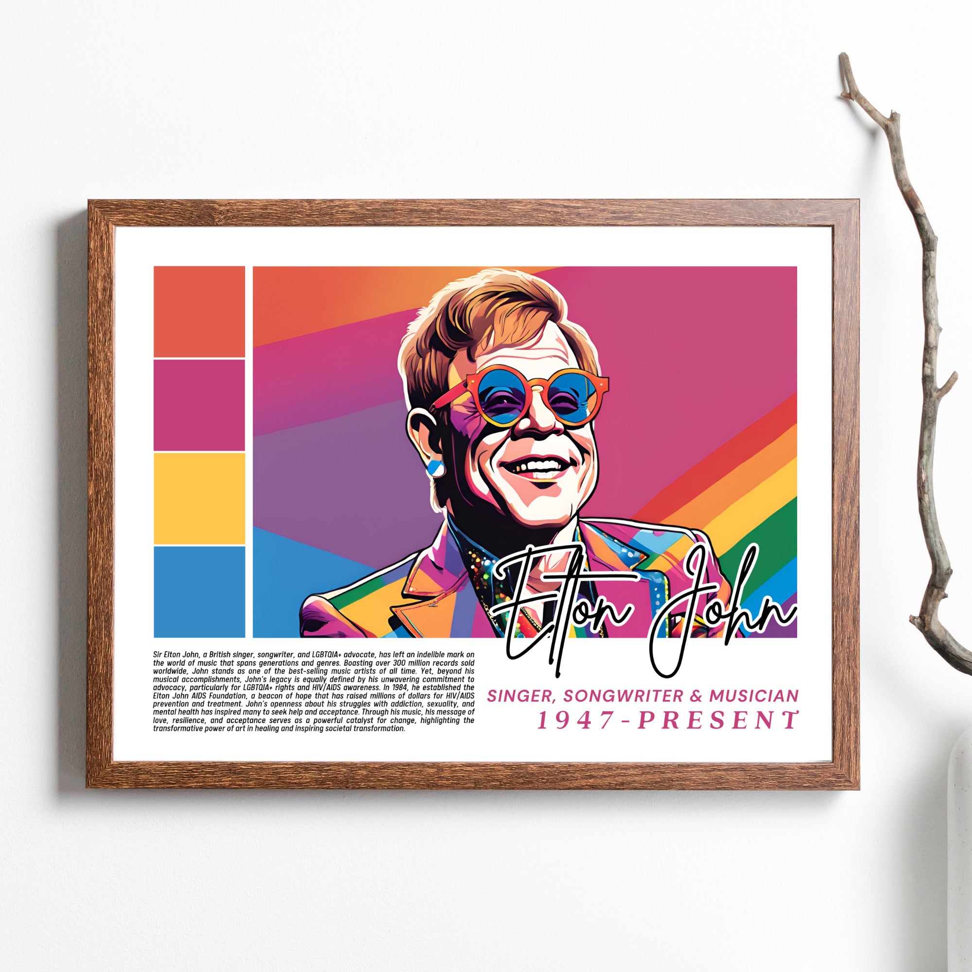 Printable Pride Month landscape poster set of 25 featuring LGBTQIA+ icons, LGBT History Month, SOGIE displays, and inclusive classroom decor.