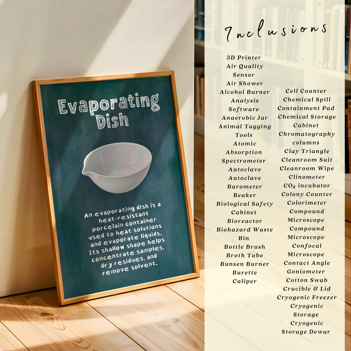 Printable science laboratory tools poster set of 200 for STEM classroom decor, equipment study displays, bulletin boards, and homeschool science walls.