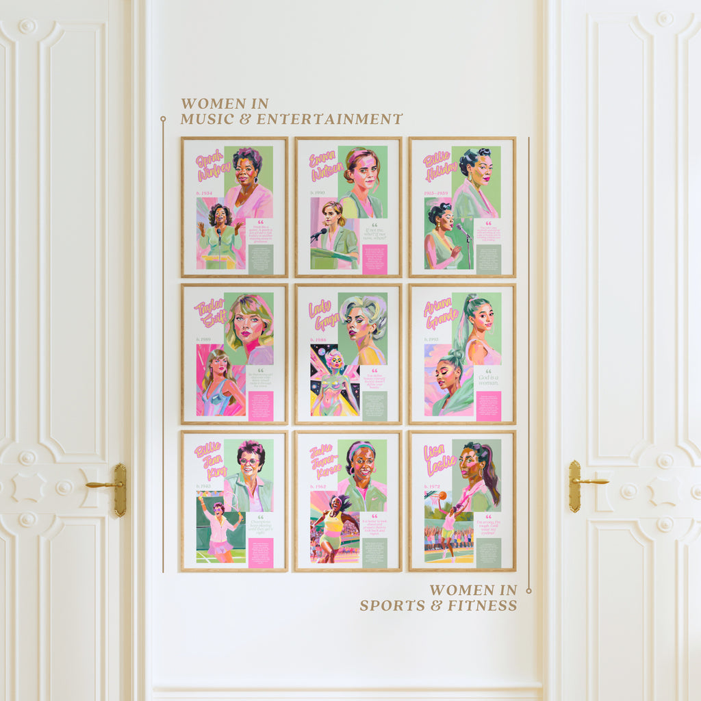 Printable Women’s History Month poster mega bundle with 200+ iconic women posters for classroom decor, bulletin boards, history lessons, and displays.