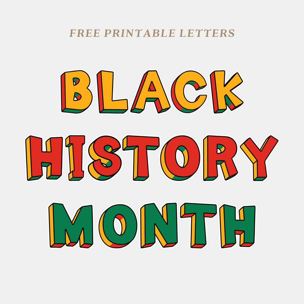 Printable Black History Month poster set of 30 featuring African American and African heritage icons for classroom decor and bulletin boards.