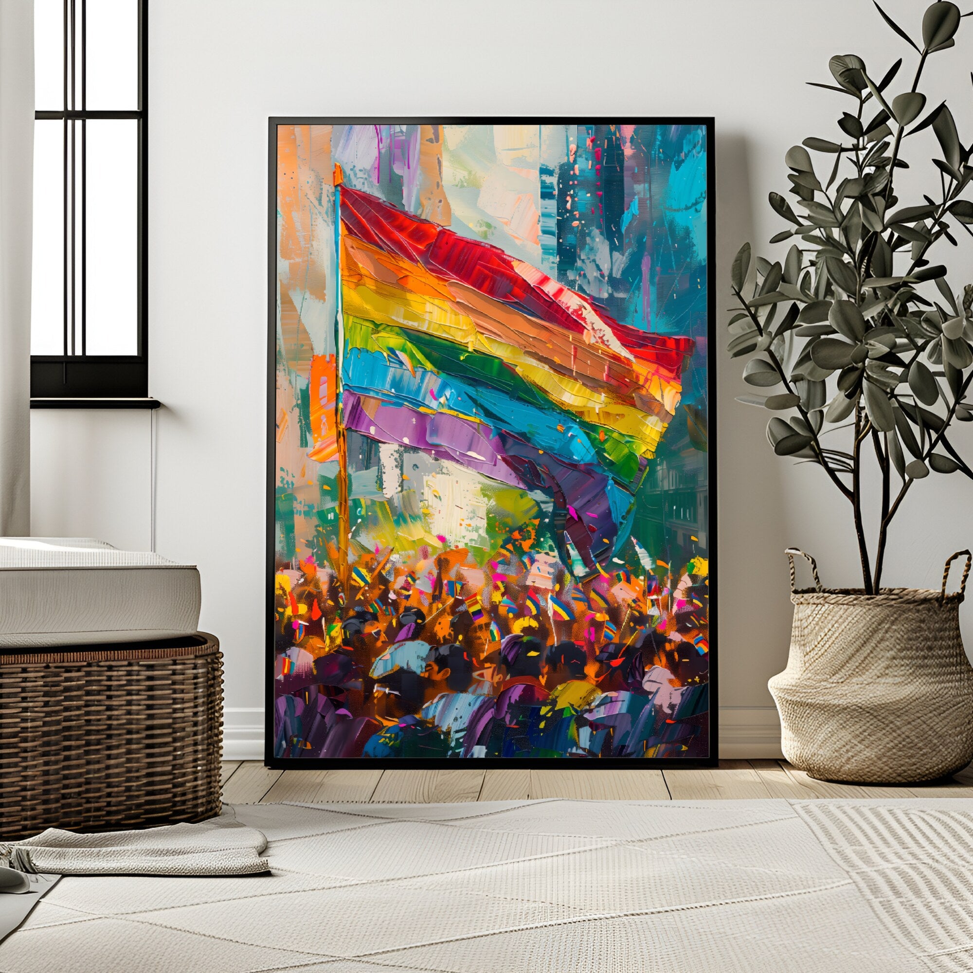 Printable Pride Month wall art featuring LGBTQIA+ history themes for inclusive classroom decor, bulletin boards, and Pride March displays.