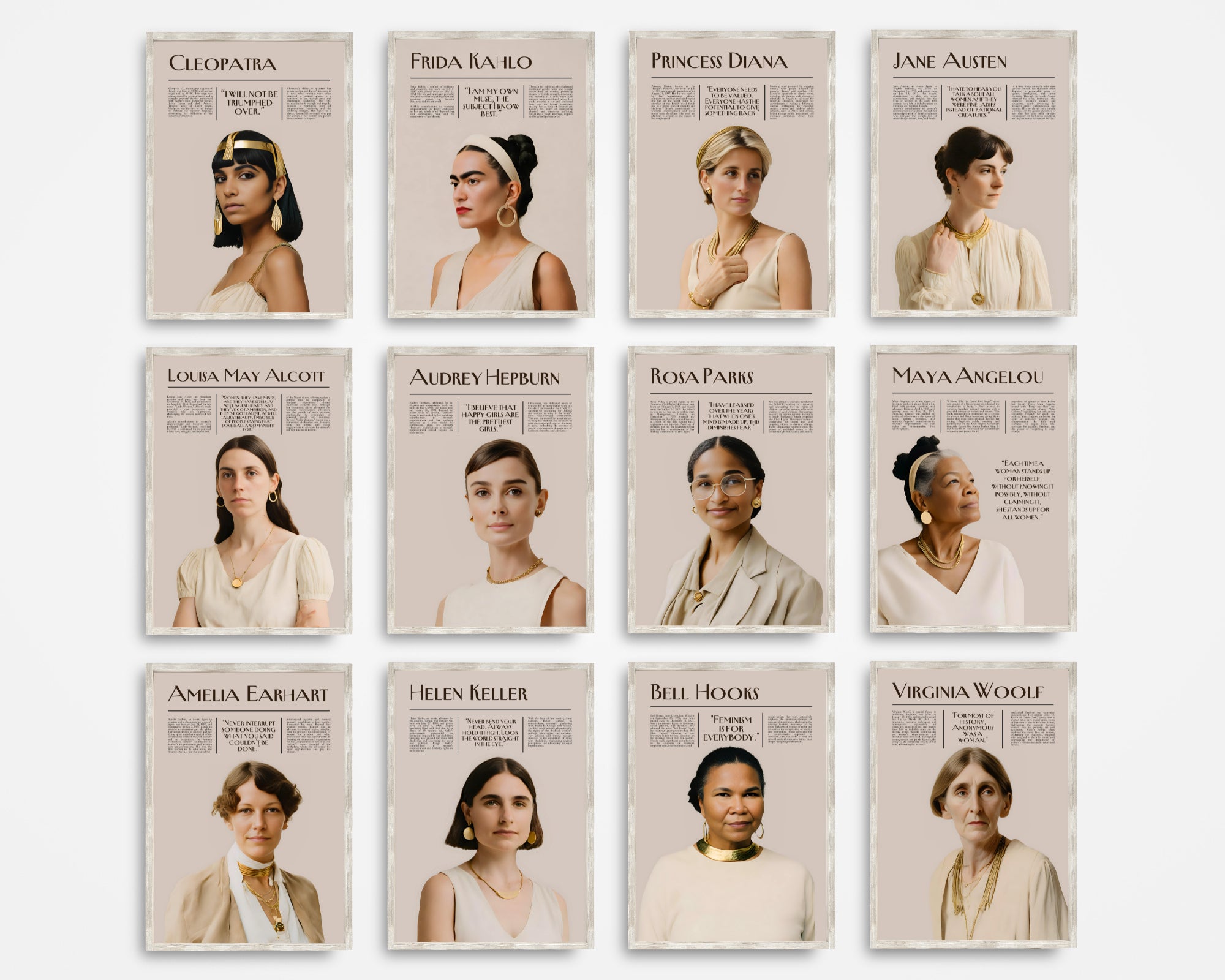 Printable Women’s History Month poster set of 25 featuring inspirational changemakers and quotes. Perfect for classroom decor, bulletin boards, and displays.