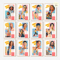 Printable AAPI Heritage Month poster set of 50 featuring Asian American and Pacific Islander icons for classroom decor and bulletin boards.