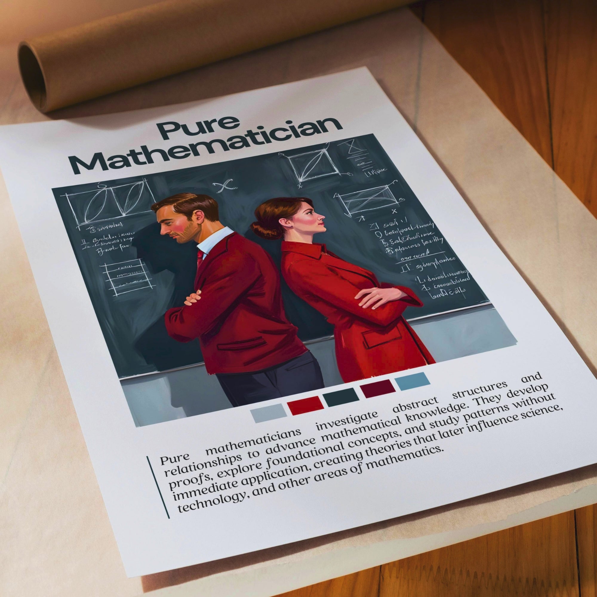Printable math careers poster set of 60 for STEM classroom decor, career exploration, bulletin boards, homeschool spaces, and wall displays.
