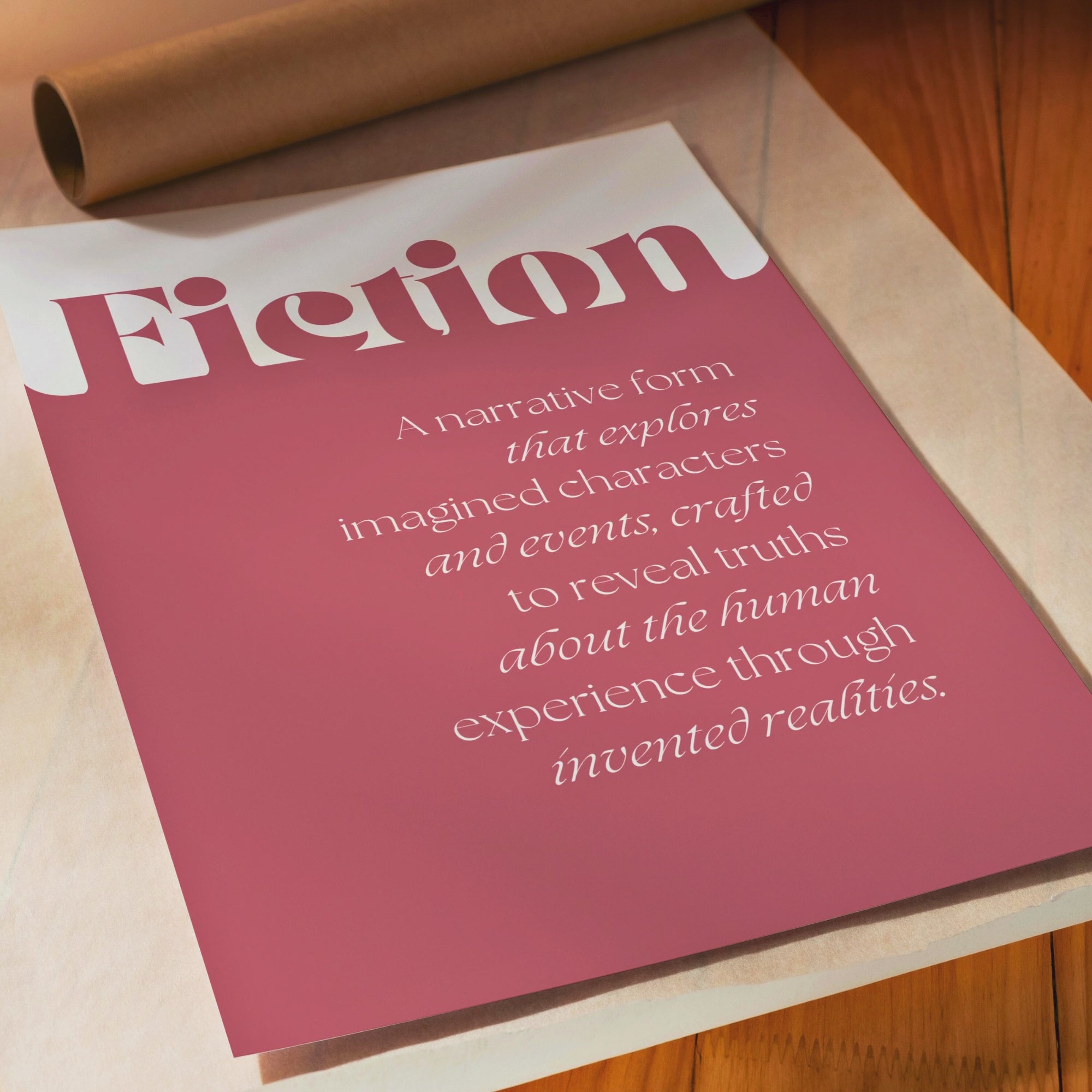 Printable literary genres poster set of 100+ for English classroom decor, ELA bulletin boards, fiction, nonfiction, poetry, drama, and folklore lessons.