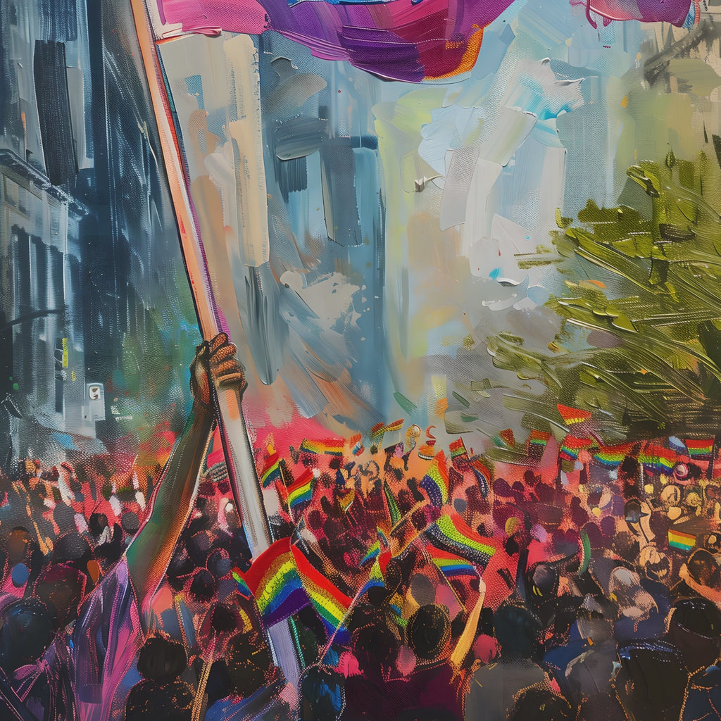 Printable Pride Month wall art featuring LGBTQIA+ history themes for inclusive classroom decor, bulletin boards, and Pride March displays.