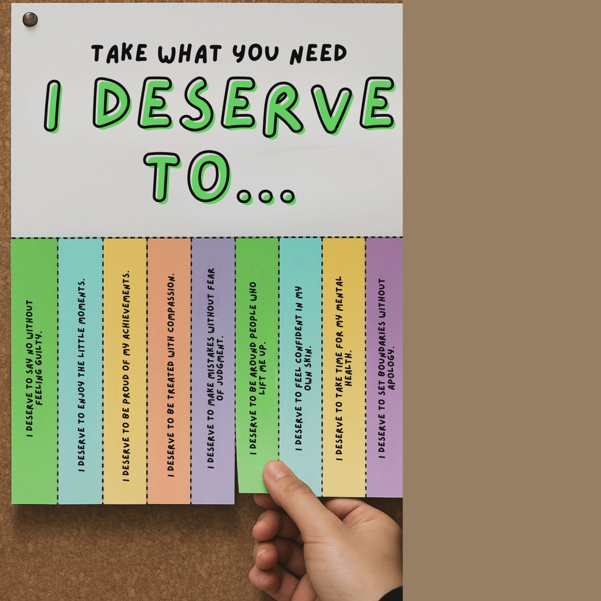 Printable Mental Health Awareness Month poster set of 50 with takeaway quotes for classroom, office, wellness bulletin boards, and decor.